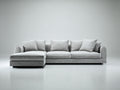 Divano angolare - Tessuto - 270x165x83 cm - Grigio chiaro - Stile moderno