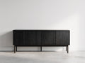 Mobile ingresso - legno - 160x42x76 cm - nero - stile minimalista