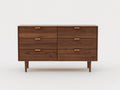 Cassettiera - legno - 142x45x81 cm - noce - stile rétro