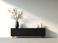 Mobile ingresso - pannelli di legno-metallo - 165x40x74 cm - nero - stile minimalista