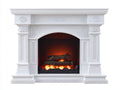Camino - materiale composito - 118x30x96 cm - Bianco-Nero - stile classico