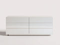 Cassettiera - pannelli di legno - 155x46x80 cm - bianco - stile moderno