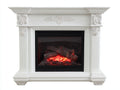 Camino - materiale composito - 116x32x99 cm - Bianco-Nero - stile classico