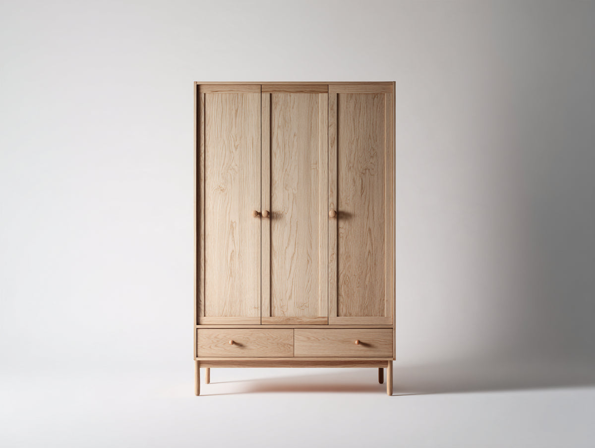 Armadio - legno - 120x55x180 cm - rovere chiaro - stile nordico