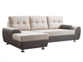 Divano angolare - Tessuto-Metallo - 260x165x90 cm - Beige chiaro-Grigio scuro - Stile moderno