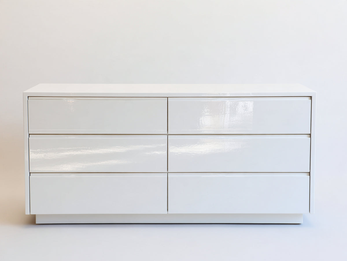 Cassettiera - pannelli di legno - 150x45x78 cm - bianco - stile contemporaneo
