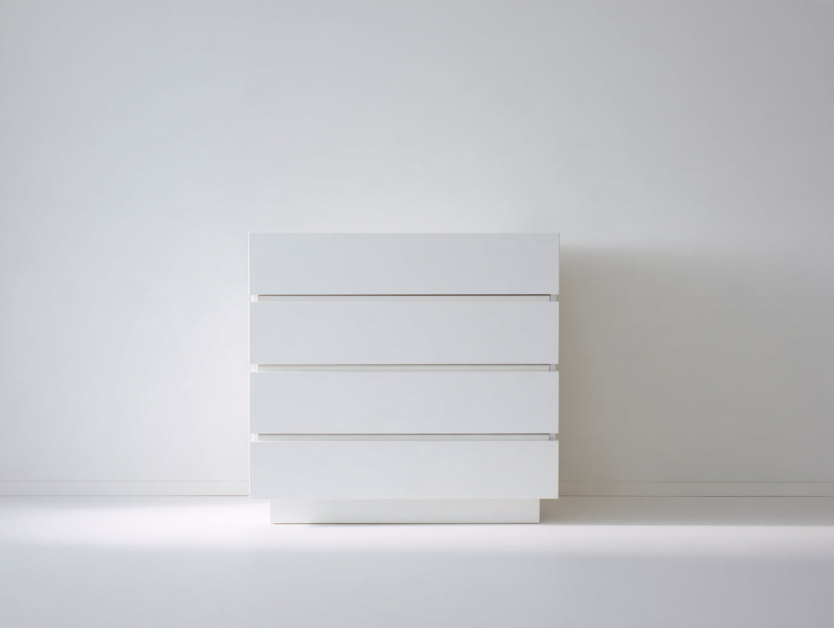 Cassettiera - pannelli di legno - 80x40x90 cm - bianco - stile minimalista