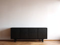 Mobile ingresso - pannelli di legno - 160x42x78 cm - nero - stile moderno