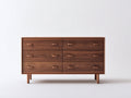 Cassettiera - legno-metallo - 145x45x82 cm - noce-rame - stile rétro