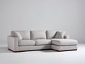 Divano angolare - Tessuto-Legno - 250x160x82 cm - Beige chiaro - Stile moderno