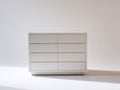 Cassettiera - pannelli di legno - 100x45x85 cm - bianco - stile minimalista