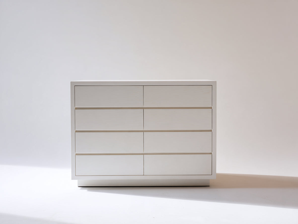 Cassettiera - pannelli di legno - 100x45x85 cm - bianco - stile minimalista