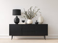 Mobile ingresso - pannelli di legno-metallo - 150x42x80 cm - nero - stile contemporaneo