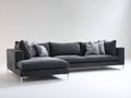 Divano angolare - Tessuto-Metallo - 282x170x80 cm - Grigio antracite - Stile contemporaneo