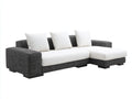 Divano angolare - Tessuto - 275x170x82 cm - Bianco-Grigio scuro - Stile moderno