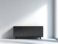 Mobile ingresso - pannelli di legno-metallo - 140x40x72 cm - nero - stile minimalista