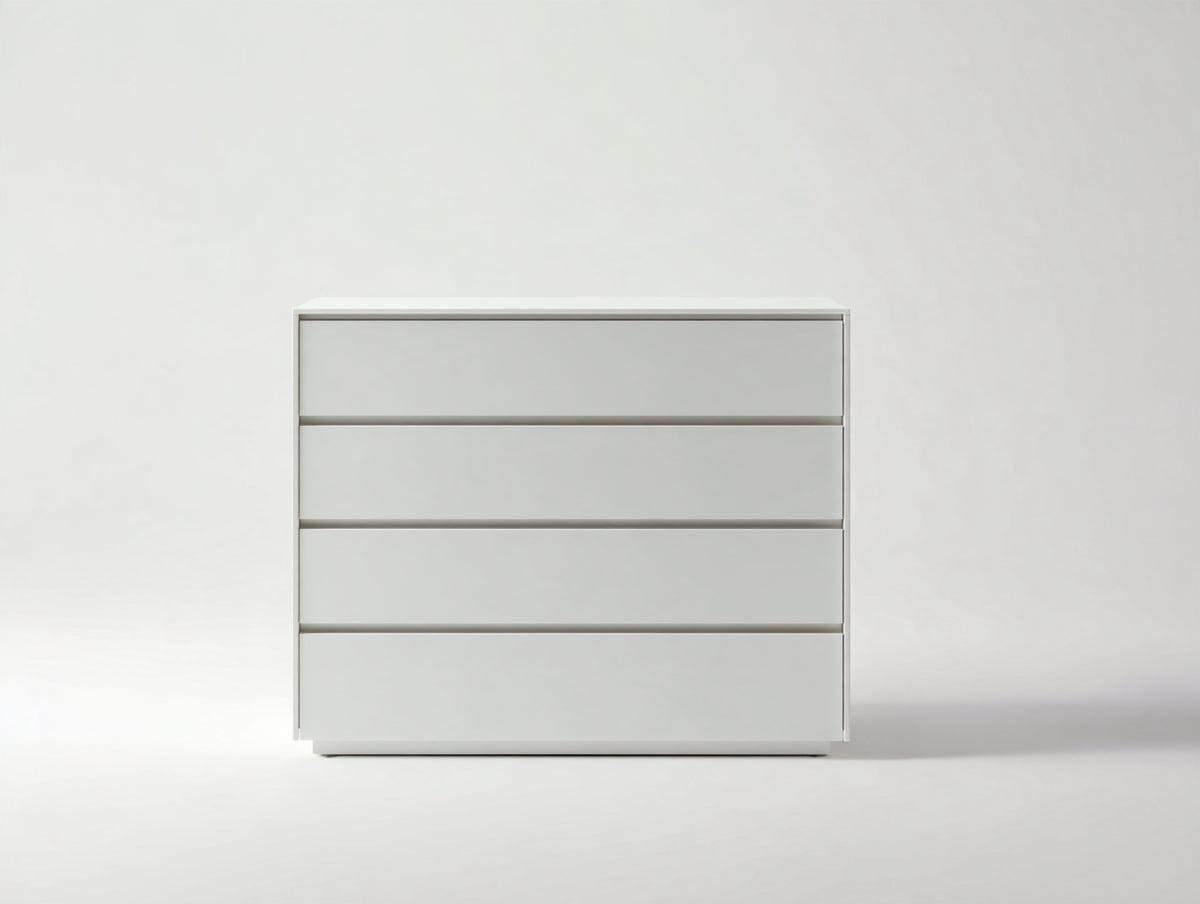 Cassettiera - pannelli di legno - 85x42x90 cm - bianco - stile minimalista