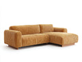 Divano angolare - Velluto a coste-Legno - 280x170x78 cm - Ocra - Stile moderno