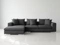 Divano angolare - Tessuto-Metallo - 275x168x82 cm - Grigio antracite - Stile moderno
