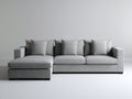 Divano angolare - Tessuto - 260x160x85 cm - Grigio chiaro - Stile moderno